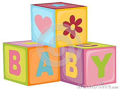 Baby's letter cubes Vector Illustration