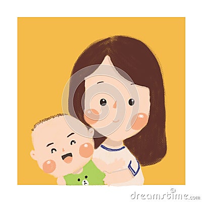 Mother`s baby is the best baby Stock Photo