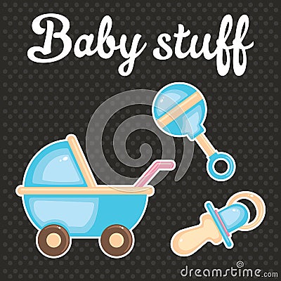 Baby scrapbook icon collection Vector Illustration