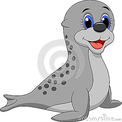 Baby seal cartoon Vector Illustration