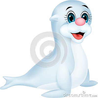 Baby seal cartoon Vector Illustration