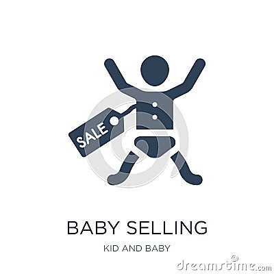 baby selling icon in trendy design style. baby selling icon isolated on white background. baby selling vector icon simple and Vector Illustration