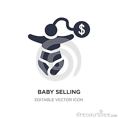 baby selling icon on white background. Simple element illustration from Kid and baby concept Vector Illustration