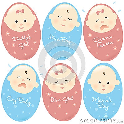 Baby Set 1 Isolated Vector Illustration