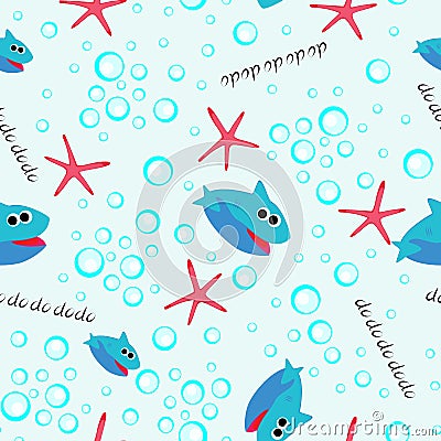 Baby shark do do do do seamless pattern Vector Illustration