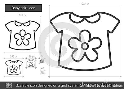 Baby shirt line icon. Vector Illustration
