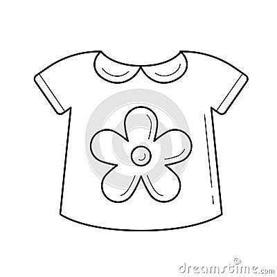 Baby shirt vector line icon. Vector Illustration