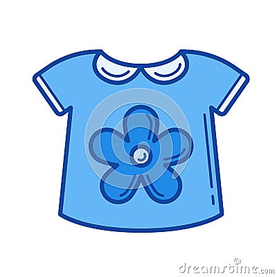Baby shirt line icon. Vector Illustration