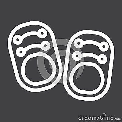 Baby shoes line icon, footwear and fashion Vector Illustration