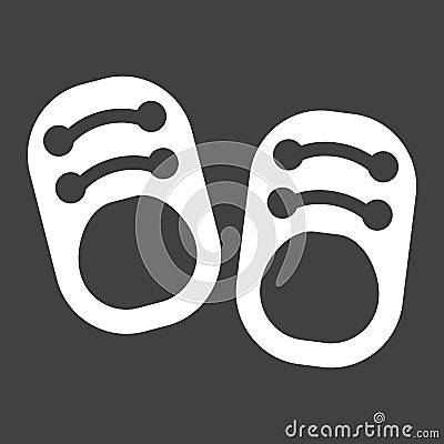 Baby shoes solid icon, footwear and fashion Vector Illustration