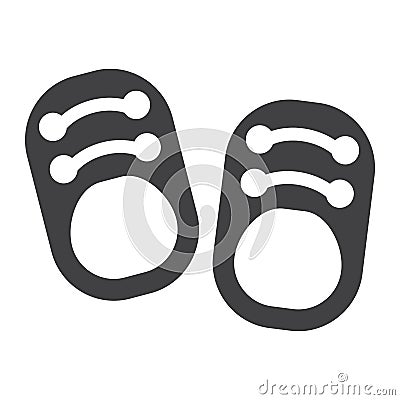 Baby shoes solid icon, footwear and fashion Vector Illustration