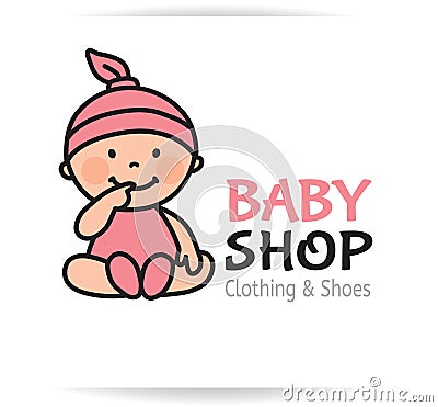 Baby shop logo Vector Illustration