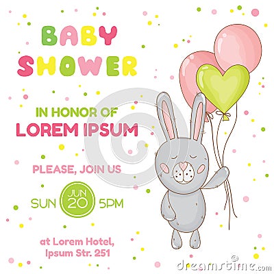 Baby Shower or Arrival Card Vector Illustration