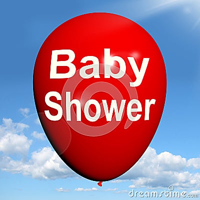 Baby Shower Balloon Shows Cheerful Festivities and Parties Stock Photo