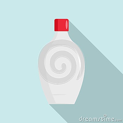 Baby shower bottle icon, flat style Vector Illustration