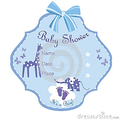 Baby shower for boy Vector Illustration