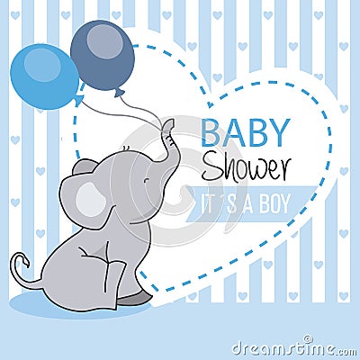 Baby shower boy Vector Illustration