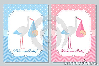 Baby Shower card design. Vector illustration. Birthday template invite Vector Illustration