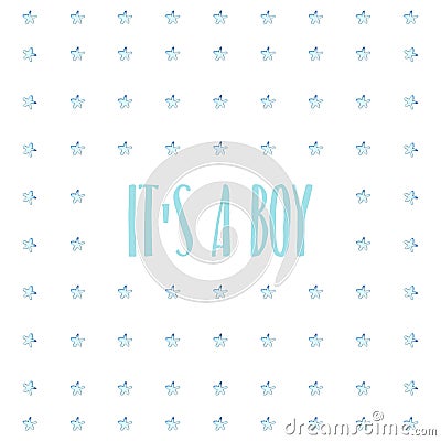 Baby shower card with stars Stock Photo