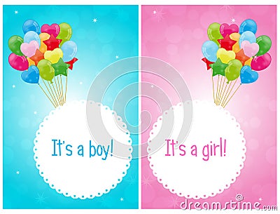 Baby shower cards Vector Illustration