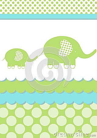 Baby Shower Elephant Invitation Card Stock Photo