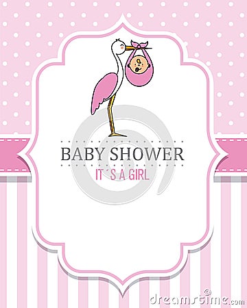 Baby shower girl Vector Illustration