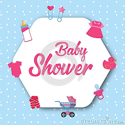 Baby shower Invitaion design Vector Illustration