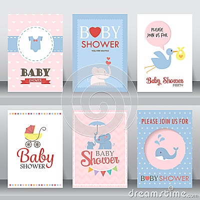 Baby shower invitation card. vector Vector Illustration