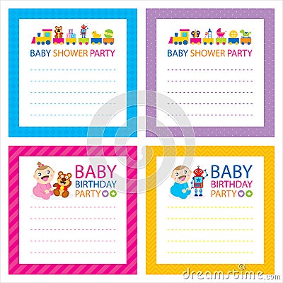 Baby Shower invitations Vector Illustration