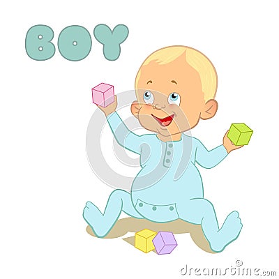 Baby shower its a boy Vector Illustration