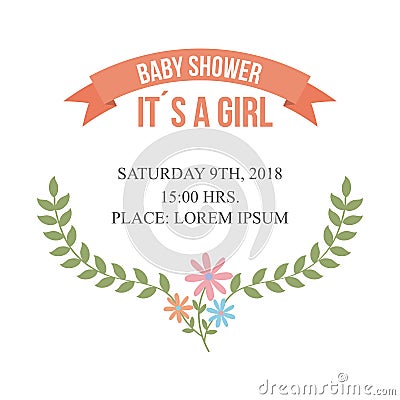 Baby shower related icons image Vector Illustration