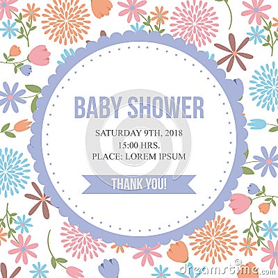 Baby shower related icons image Vector Illustration