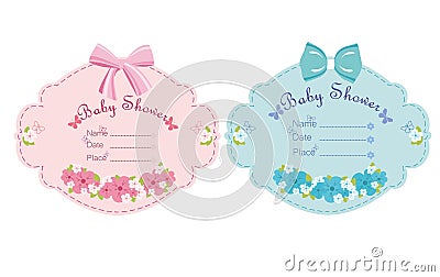 Baby shower set for boy and girl Stock Photo