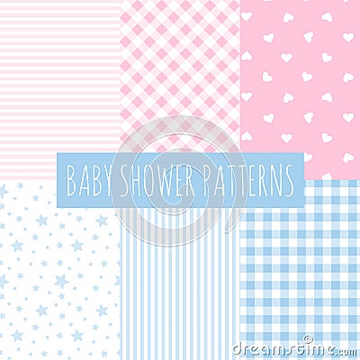 Baby shower: set of vector backgrounds. Vector Illustration