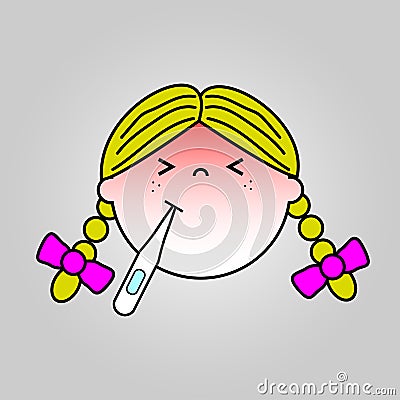 Baby sick icon Vector Illustration