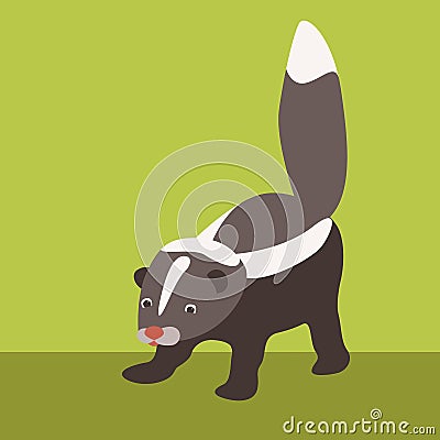 Baby skunk vector illustration flat style profile Vector Illustration
