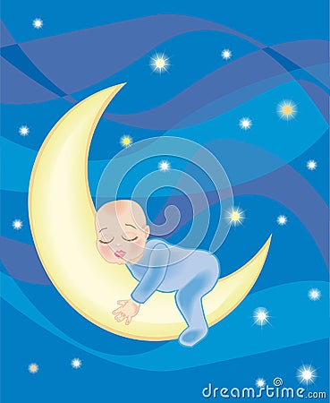 Baby sleeping Vector Illustration