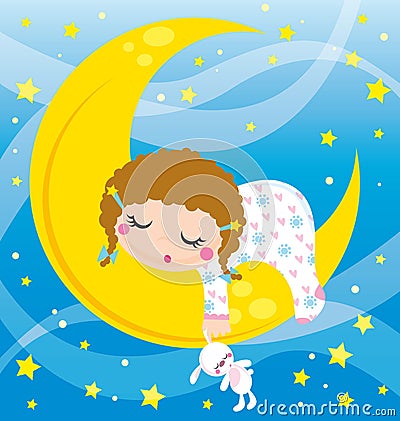 Baby sleeping Vector Illustration