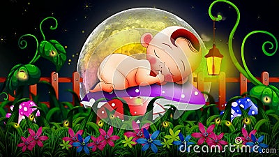 Baby sleeping on mushroom stock video. Video of babies - 149046857