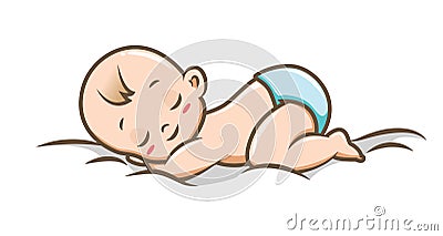 Baby Sleeping Peacefully Vector Illustration Vector Illustration