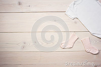 Baby socks and shirt Stock Photo