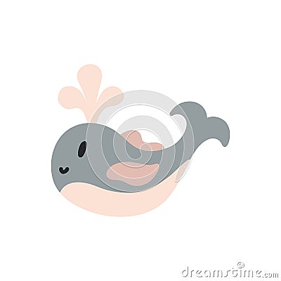Baby soft toy whale Vector Illustration