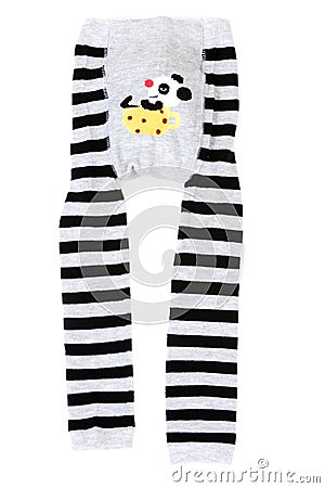 Baby striped pantyhose with pattern Stock Photo