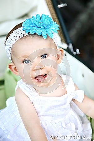 Baby in stroller Stock Photo