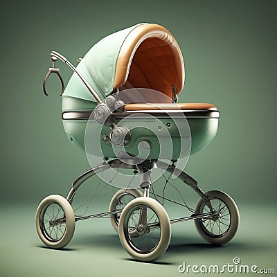 Baby Stroller. Generative AI Stock Photo