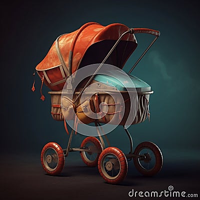 Baby Stroller. Generative AI Stock Photo