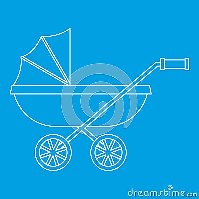 Baby stroller icon, outline style Vector Illustration