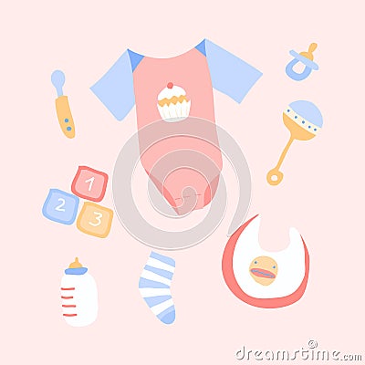 Baby Stuff Cartoon Illustration