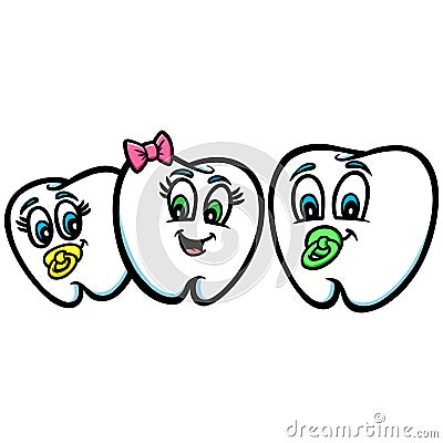 Baby Teeth Vector Illustration