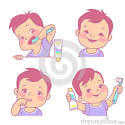 Baby teeth set. Vector Illustration